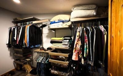 transitioning closet space from downstairs to upstairs