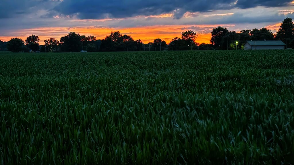 sunset coming to you from rural Indiana